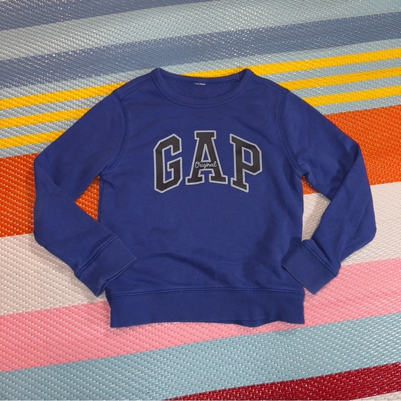GAP Royal Blue Big Logo Crewneck Sweatshirt Toddler Boys Size 5 - Picture 1 of 3